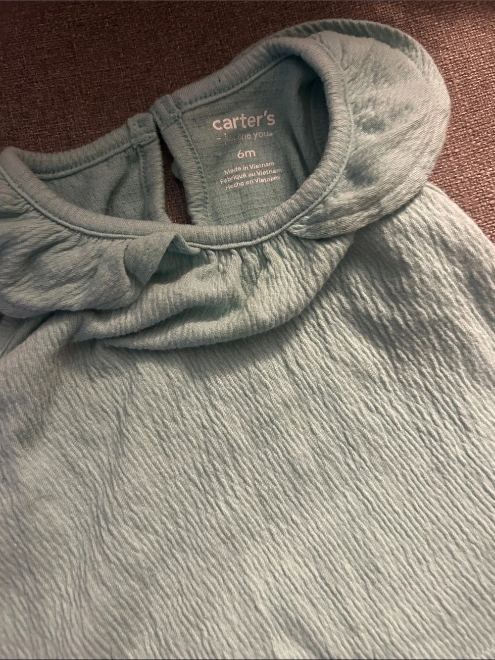 Carter's Mint Green Top with Striped Shorts Set